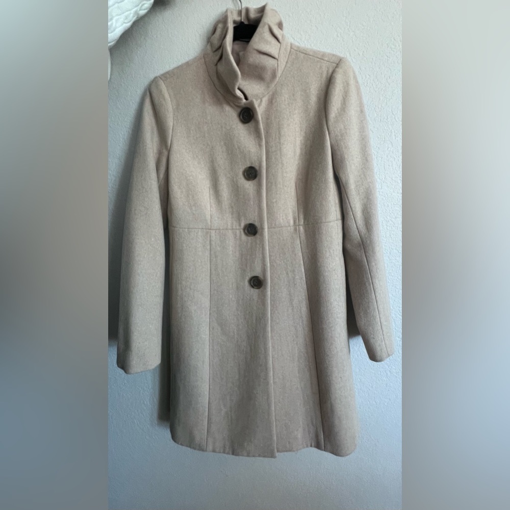 JCrew Pea Coat Tan Color Size